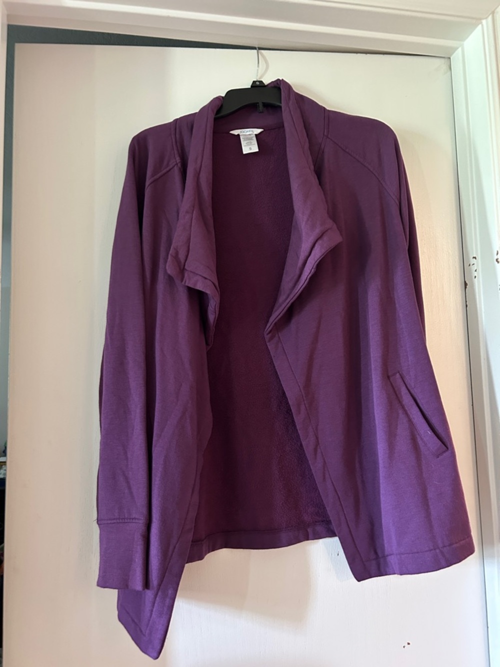 Jockey Deep Purple Open-Front Fleece Cardigan